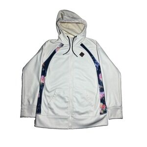 Burton Women's M Full Zip Hoodie Snowboarding Ski Snow Winter Fleece Cream Beige